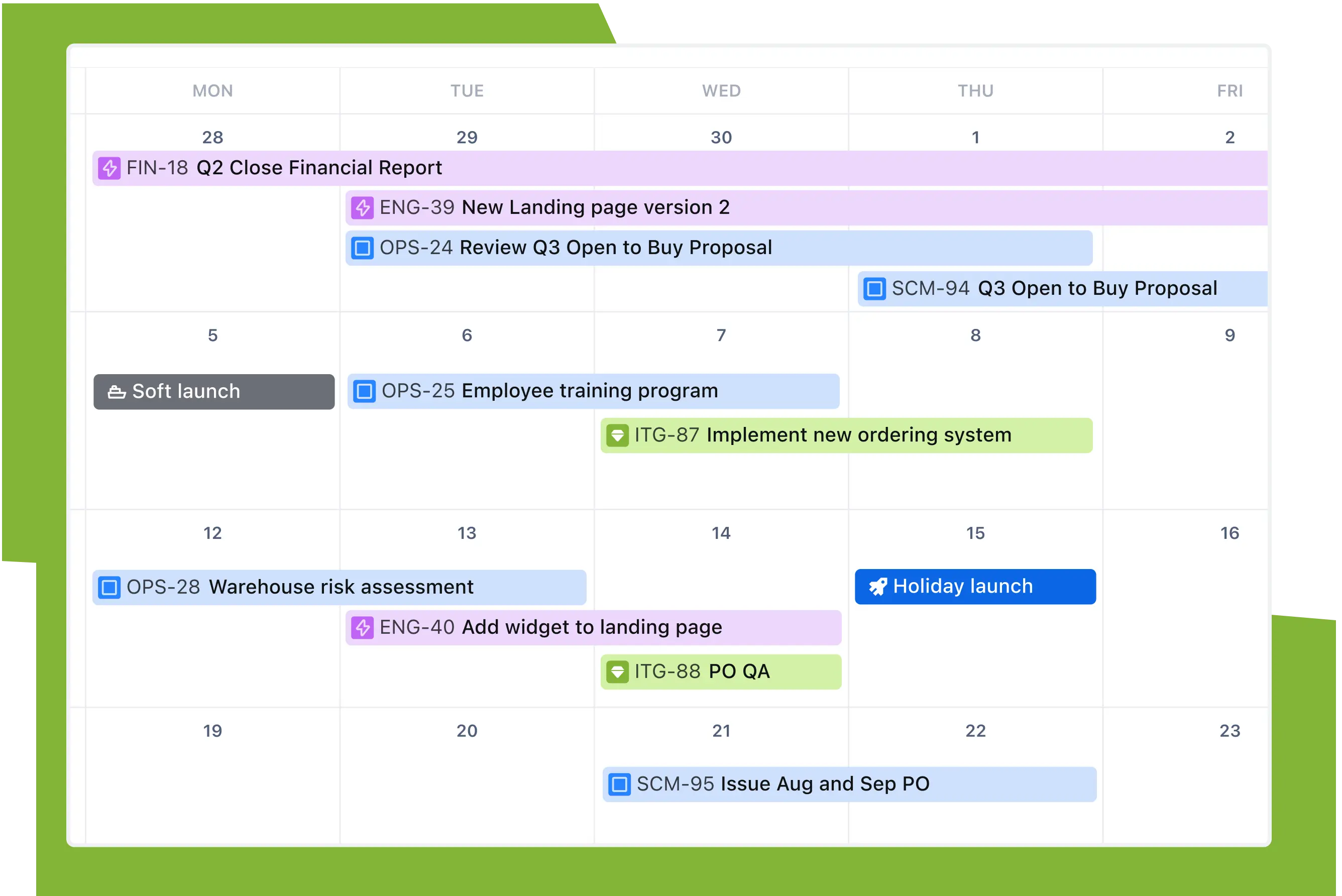 Kanban project planning board with a “To Do” and “In Progress” column containing marketing-related tasks.