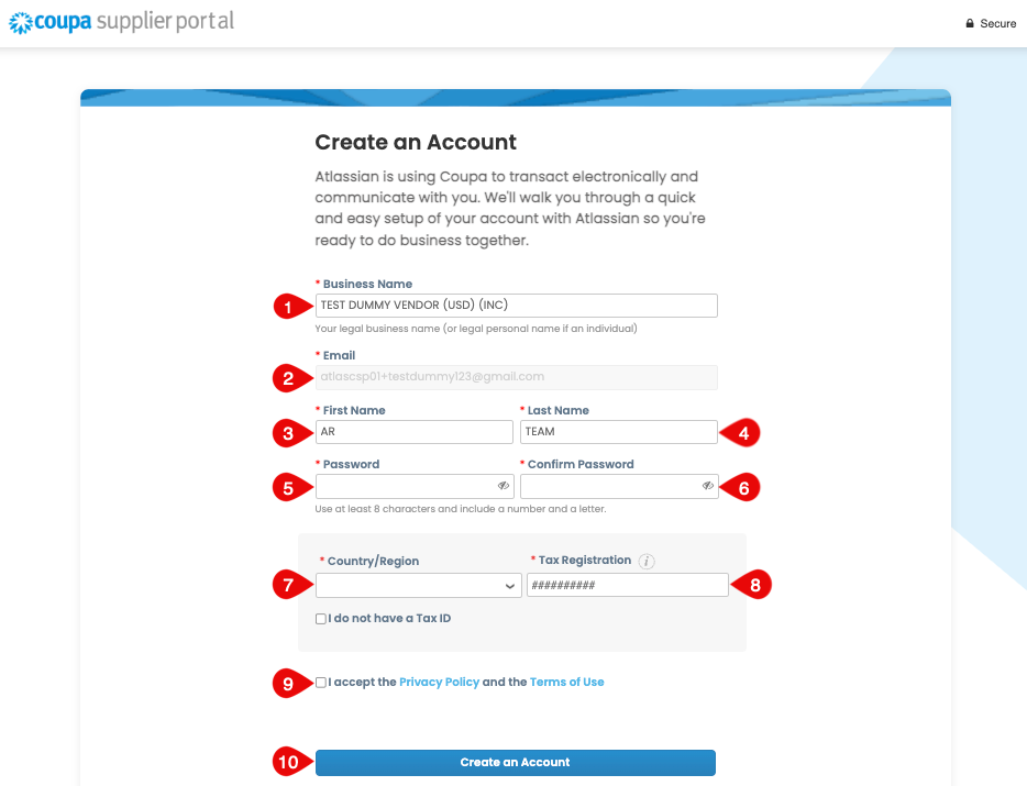 Coupa Supplier Portal directed from action required email